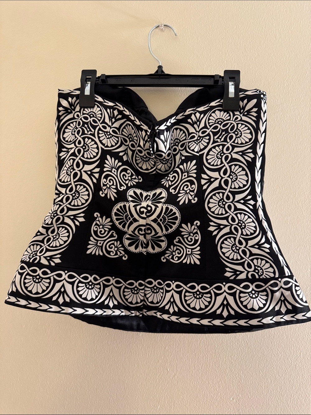 SALE WHBM Print Satin Bustier Strapless Top - Picture 2 of 4